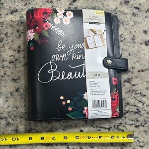 Recollections Black and Red Floral Planner